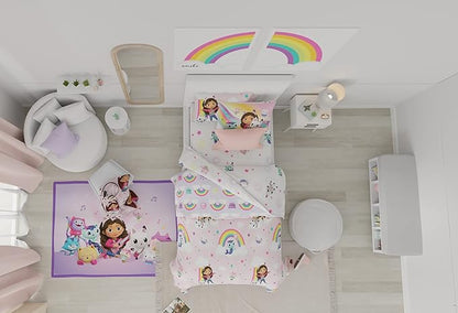 Franco Gabby's Dollhouse Kids Bedding Super Soft Comforter and Sheet Set with Sham, 5 Piece Twin Size, (Officially Licensed Product)