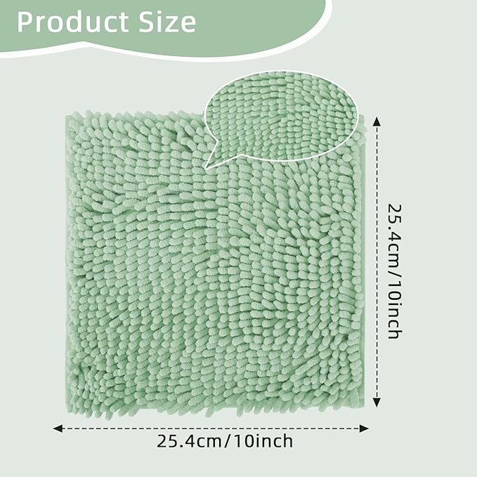 Locker Rug school girl rugs Carpet Chenille 100% Microfiber Locker Carpet with Non Skid Backing Locker Decorations (Green, 10X10)