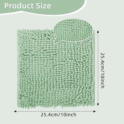 Locker Rug school girl rugs Carpet Chenille 100% Microfiber Locker Carpet with Non Skid Backing Locker Decorations (Green, 10X10)