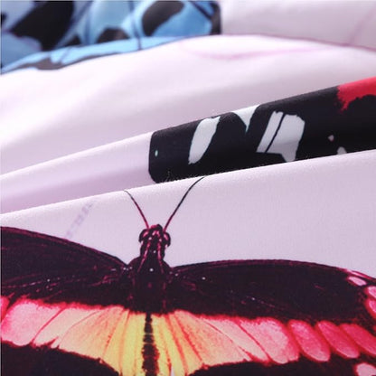 ENCOFT Pink and Purple Butterfly Comforter Set Twin, 3 Pieces Soft Microfiber Lightweight Butterfly Twin Bed Comforter Set, Extra Long Twin XL Comforter for Girls, Teen, 68"x92"