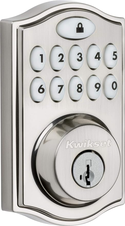 Kwikset 914 Traditional Keypad SmartCode Electronic Deadbolt Smart Lock featuring SmartKey Security and ZigBee 3.0 Technology in Satin Nickel, Large, 914TRL ZB 3.0 15