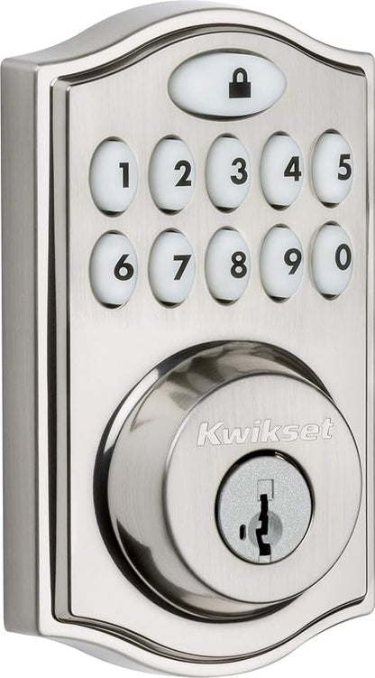 Kwikset 914 Traditional Keypad SmartCode Electronic Deadbolt Smart Lock featuring SmartKey Security and ZigBee 3.0 Technology in Satin Nickel, Large, 914TRL ZB 3.0 15