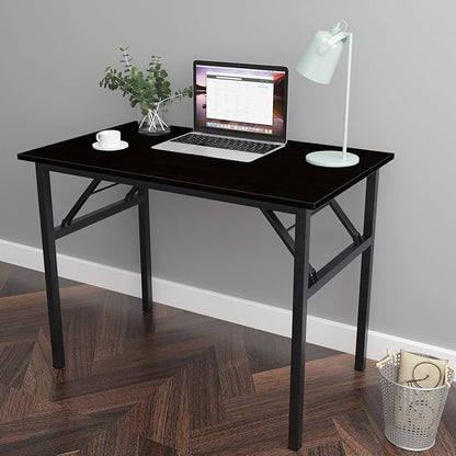 SDHYL 39 inchesNo Assembly Foldable Computer Desk for Home Office Workstation, Study and Writing, Black