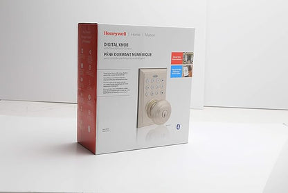 Honeywell Safes & Door Locks BLE Electronic Entry Knob with Keypad, Square Faceplate, Satin Nickel