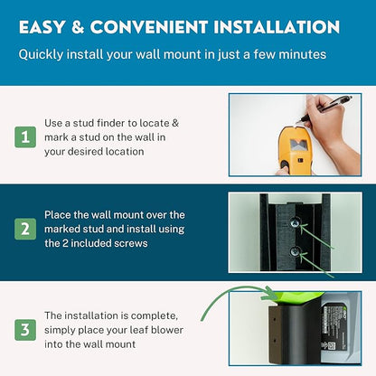 Wall Mount Hanger for EGO 765 CFM Power+ LB7654 & LB7650 Leaf Blower | Hook & Holder for Garage & Shed Organization