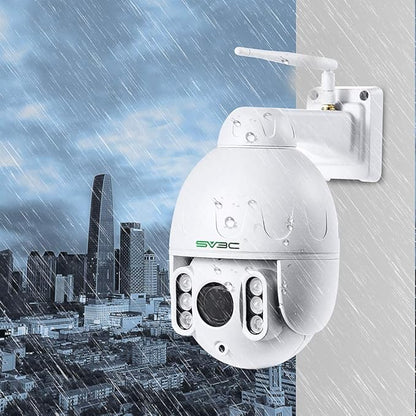 SV3C 1080P Outdoor PTZ WiFi Camera, ONVIF Security IP Camera with Auto Tracking, 197ft HD Night Vision, 5X Optical Zoom, Two-Way Audio, Waterproof, Compatible with Blue Iris, SD Card Slot, CamHiPro