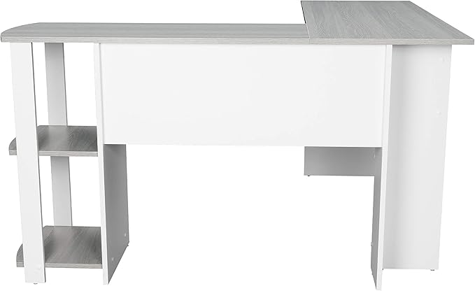 NicBex Laik-DW-00037-DX Desks, 53.5" W x 51.5" D x 29.75" H, White+Gray