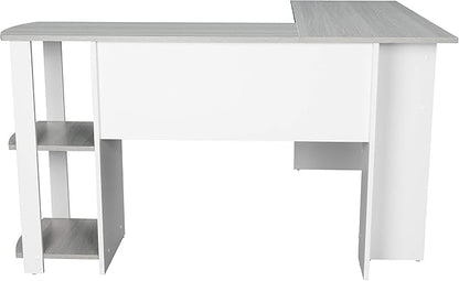 NicBex Laik-DW-00037-DX Desks, 53.5" W x 51.5" D x 29.75" H, White+Gray