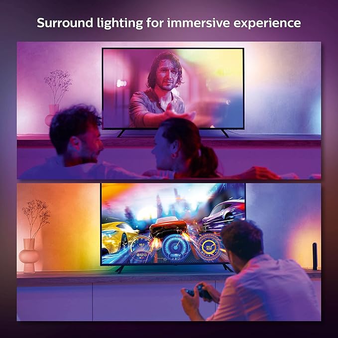 Philips Hue Play Gradient 55" Smart TV Light Strip - Flowing Multicolor LED Color-Changing TV BackLight - Sync with TV, Music, and Gaming - Requires Bridge and Sync Box - Control with App or Voice