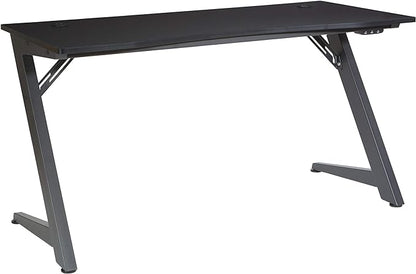 OSP Home Furnishings Beta Battlestation Gaming Desk with Bluetooth RGB LED Lights, Matte Black