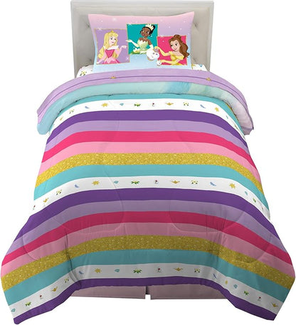 Disney Princess Ariel Kids Bedding Super Soft Comforter And Sheet Set, 4 Piece Twin Size, "Official" Disney Product By Franco