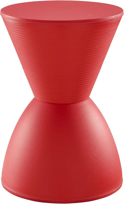 Modway Haste Contemporary Modern Hourglass Accent Stool in Red