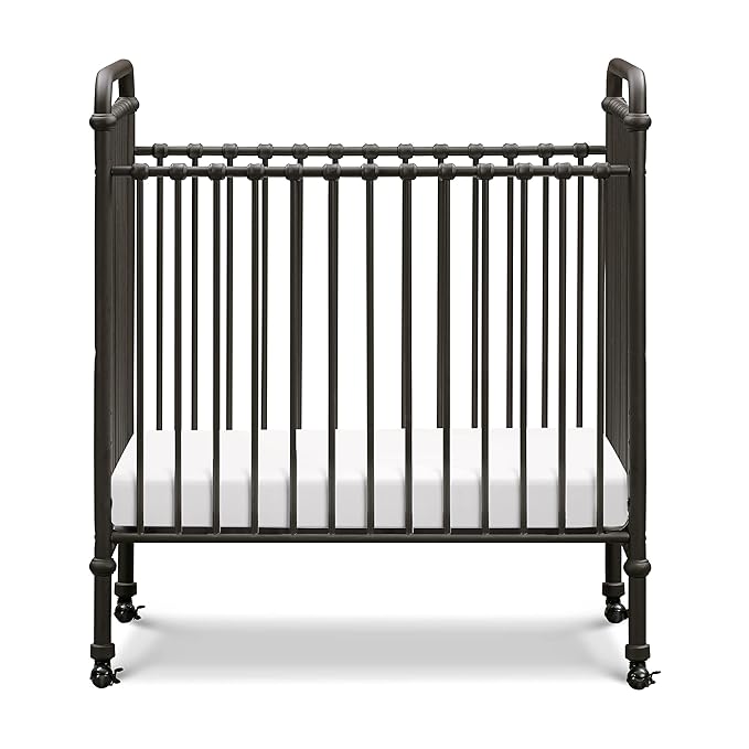 NAMESAKE Abigail 3-in-1 Convertible Mini Metal Crib in Vintage Iron, Greenguard Gold Certified