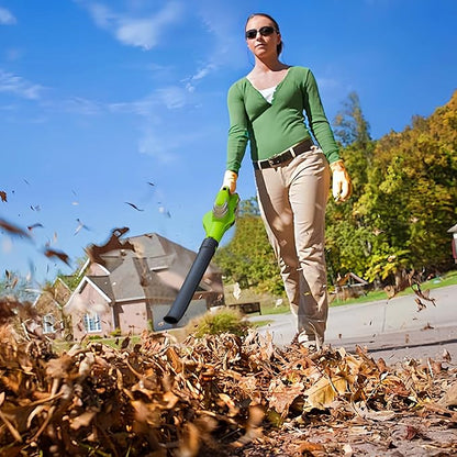 Leaf Blower Cordless with 20V 2.0Ah Battery and Fast Charger, Battery Powered Electric Leaf Blower for Lawn Care