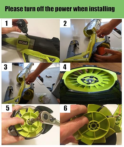 Blower Fan Blade 529437004 for Homelite/Ryobi 529437003 529437001 P2108 P21081 P21081VN P21081VNM （W/Insert Nut）- 1 Pack
