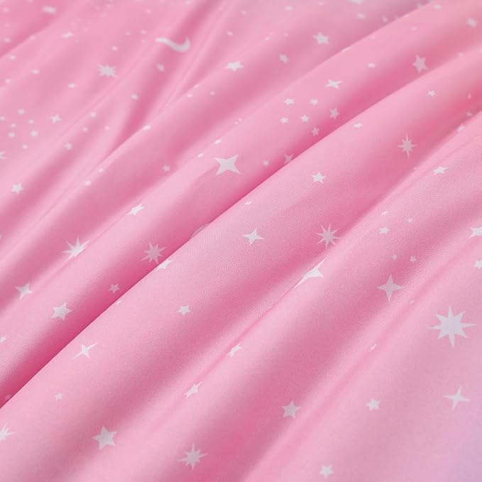 URBONUR Queen Size Comforter Set, Rainbow Stars Queen Bedding Set for Teen Girls Women, 6 Pieces Comforter, Flat Sheet, Fitted Sheet & Pillowcases
