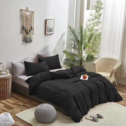 Black Comforter Full Plain Black Bedding Pure Black Full Size Comforter Soft Durable Solid Black Comforter Set Women Men Durable Lightweight True Black Bedding Blanket Women Black Bed Set