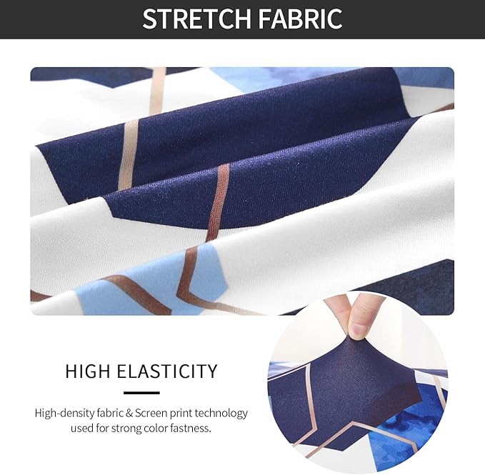 Gibelle Dining Room Chair Covers Set of 4, Soft Stretch Kitchen Chair Covers Slipcover Protector, Removable Washable Geometric Parson Chair Covers 4 Pack, Royal Blue