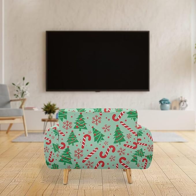 FKELYI Green Christmas Tree Sofa Slipcover Comfortable Sofa Couch Cover with Elastic Bottom Stretch Furniture Protector for Indoor M