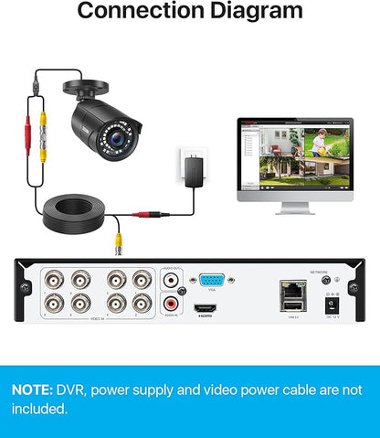ZOSI 1080P 1920TVL Security Camera Outdoor Indoor,Hybrid 4-in-1 TVI/CVI/AHD/960H CVBS Bullet Cam for Analog Home Office Surveillance DVR CCTV System,IP67 Weatherproof,120ft IR Night Vision,Black