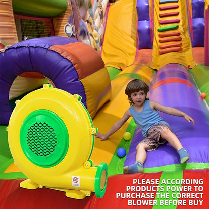 750W Air Blower, QILEBA 1HP Powerful Bounce House Blower for Inflatables, Portable Inflatable Bubble House Blower Fan Pump for Spray Booth, Bouncy Castle, Jumper, Water Slid, Blower Corded(750W)