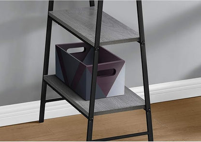 Monarch Specialties 7524 Computer Desk, Home Office, Laptop, Storage Shelves, 48" L, Work, Metal, Laminate, Grey, Black, Contemporary, Modern Desk-48, 47.25" L x 23.75" W x 30" H
