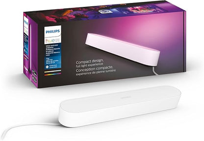 Philips Hue Smart Play Light Bar Extension, White - White & Color Ambiance LED Color-Changing - 1 Pack - Requires Bridge and Hue Play Light Bar Base Kit - Control with App or Voice Assistant