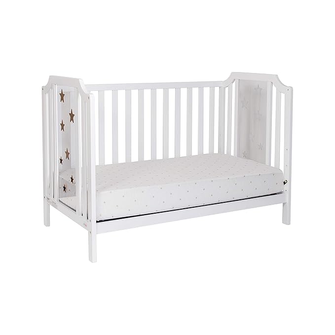 Suite Bebe Celeste 3 in 1 Convertible Island Crib, Wood and Acrylic, White