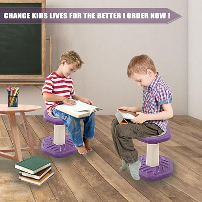 Active Chairs Kids Preschool Wobble Stool - Alternative Flexible Seating Balance Wiggle Stool for Classroom,Preschool,Kindergarten&Elementary School,Active Sensory Chairs,Ages3-8,Purple(14in)