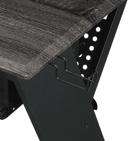 Acme Furniture Rectangular Music Desk Table with Earphone Rack, Black
