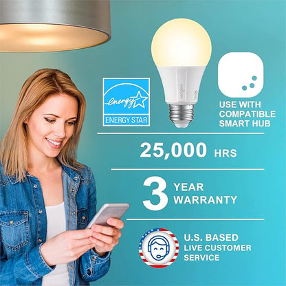 Sengled Zigbee Smart Light Bulbs, Smart Hub Required, Works with SmartThings and Echo with built-in Hub, Voice Control with Alexa and Google Home, Soft White 60W Eqv. A19 Alexa Light Bulb, 8 Pack