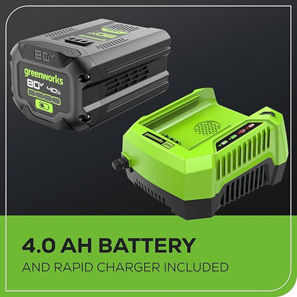 Greenworks 80V (750 CFM) Backpack Blower, 4.0Ah Battery and 4A Charger