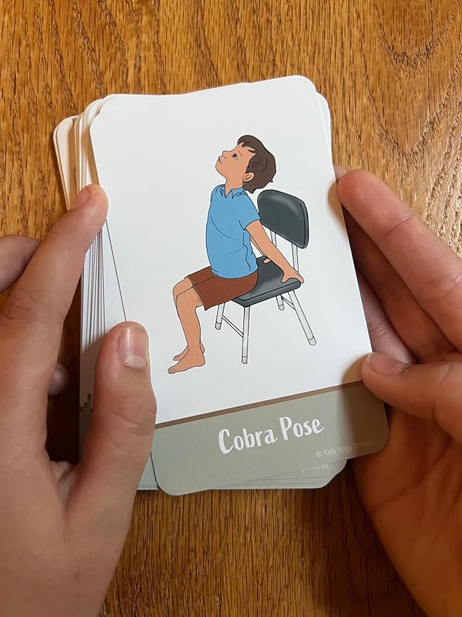 Chair Yoga Poses Cards for Kids: Movement Breaks or Brain Breaks in Classroom, Homeschool, Play Therapy, Calm Corner, or for Social Emotional Learning Activities and Test Taking Strategies