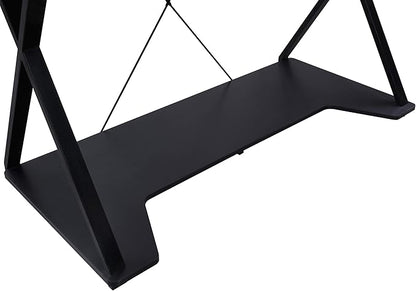 OSP Home Furnishings Checkpoint Ghost Battlestation Gaming Desk with RGB LED Lights, Black