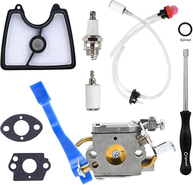 590460102 Carburetor for Husqvarna 125B 125BX 125BVX Leaf Blower Trimmer Replace Zama C1Q-W37 with 545112101 Air Filter 581798001 Fuel Line Kit