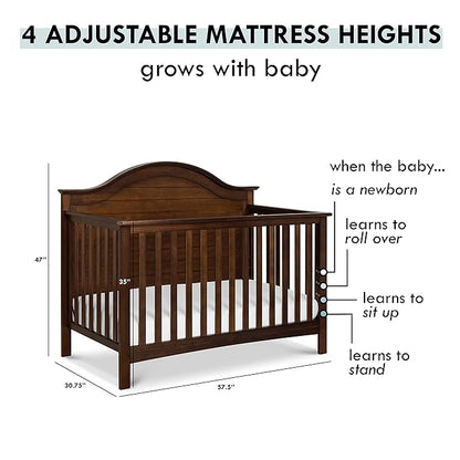 Carter's by DaVinci Nolan 4-in-1 Convertible Crib in Espresso, Greenguard Gold Certified, 57.5x30.8x47 Inch (Pack of 1)