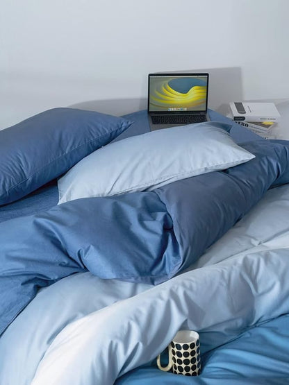 Blue Gradient Comforter Set Queen Gradient Blue Bedding Comforter Set Light Blue Queen Bedding Set Blanket Quilts Blue Color Comforter Set for Queen Bed