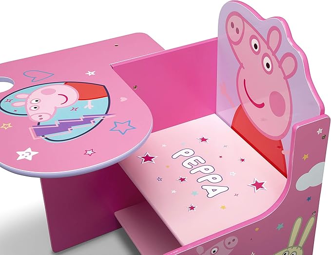 Delta Children Chair Desk with Storage Bin - Ideal for Arts & Crafts, Snack Time, Homeschooling, Homework & More, Peppa Pig