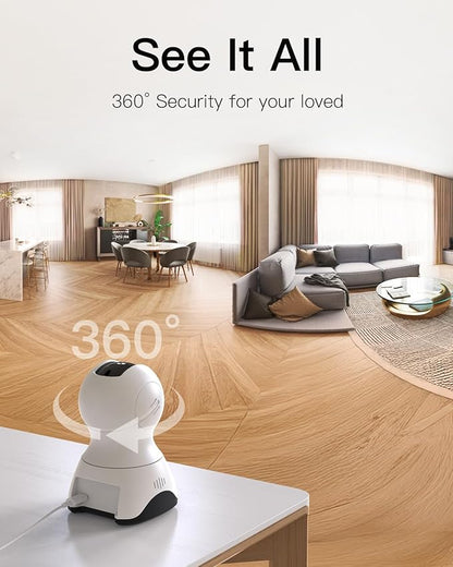 VIMTAG Indoor Camera 2.5K 4MP, Cameras for Home Security 2.4/5Ghz WiFi, Pet Camera 360° Pan/Tilt, Baby Montior with Phone App, Night Vision, Motion Alerts, Cloud/Local Storage, Support Alexa, 1 Pack