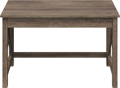 Lavish Home Writing Desk with X-Pattern Legs for Office, Bedroom, Computer, or Craft Table, 47-Inch Long, Light Tan Woodgrain