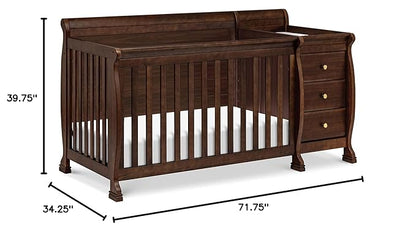 DaVinci Kalani 4-in-1 Convertible Crib and Changer Combo in Espresso