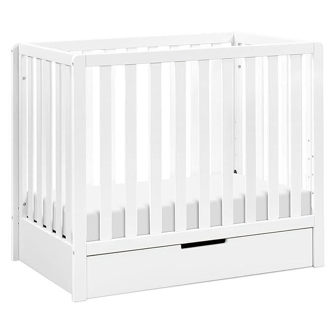 Carter's by DaVinci Colby 4-in-1 Convertible Mini Crib with Trundle Drawer in White, Greenguard Gold Certified, Undercrib Storage