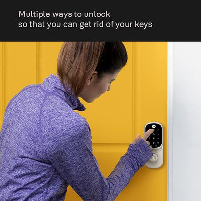 Yale Assure Lever Entry Door Handle with Keypad, Black Suede Smart Door Lock with Handle, Back-Up Key, and Z-Wave, ‎YRL226-ZW2-BSP