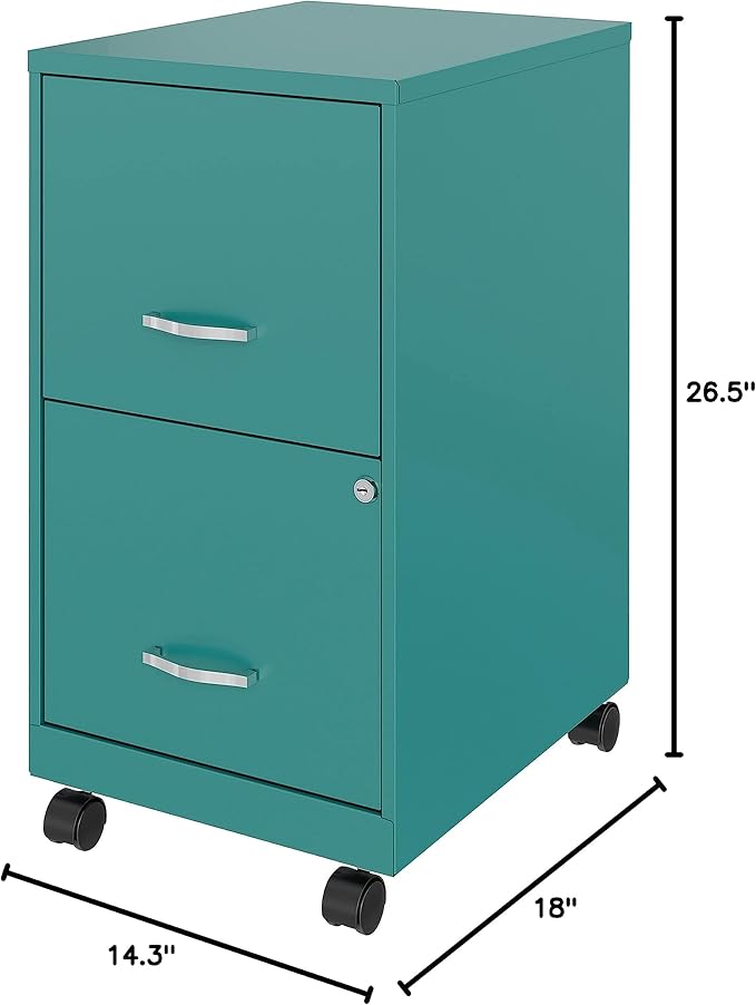 LYS SOHO File/File Mobile Cabinet, Teal