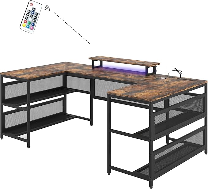 NicBex Laik-DW-00008-DX Desks, 82" W x 43" D x 35" H, Brown