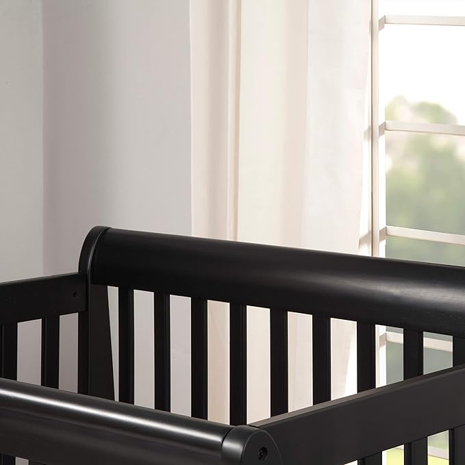 DaVinci Kalani 4-in-1 Convertible Mini Crib in Ebony | Greenguard Gold Certified