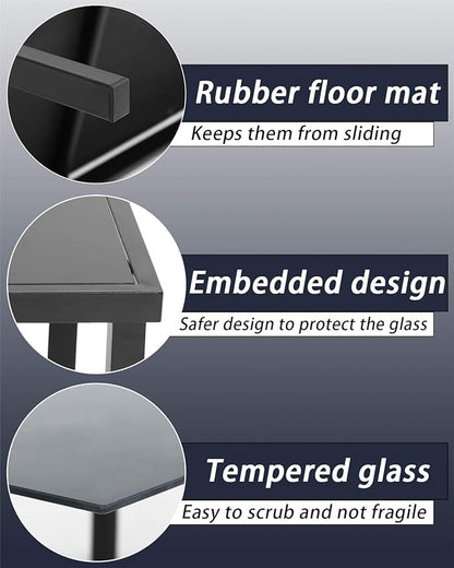 FDW 4 Piece Patio Conversation Sets with Metal Patio Furniture Tempered Glass Tabletop Waterproof Textilene for Outside Backyard Lawn Balcony