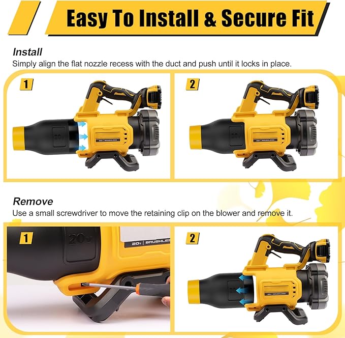 Car Drying Nozzle for DeWalt 20V MAX XR Leaf Blowers(DCBL722B DCBL722P1), Car Dryer Air Blower Nozzle for DeWalt - 8" Short Nozzle (DCE100B DCBL720P1 Not Fit)