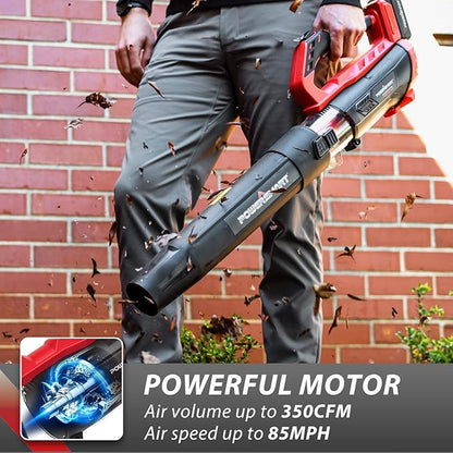PowerSmart 20V Cordless Leaf Blower with 2 Batteries and Charger, Blowers for Lawn Care, Snow Blowing & Yard Cleaning