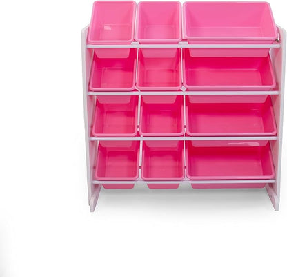 Humble Crew, White/Pink 12 Bin Toy Storage Organizer